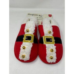 Womens Dearfoams Santa-Themed Memory Foam Slippers W 11-12 M 9-10 Red & White Sl
